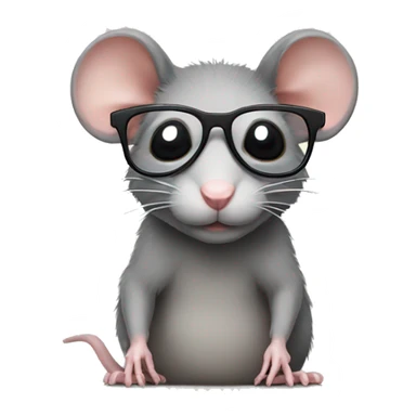 Rat with glassess sticker