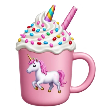 Make a pink unicorn hot cocoa sticker