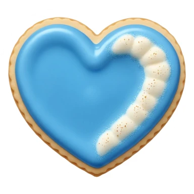 Realistic shortbread cookie in the shape of a heart with Carolina Blue color jelly middle filling and sprinkled powder sugar on top. sticker