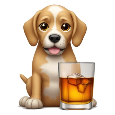 Dog with whisky sticker