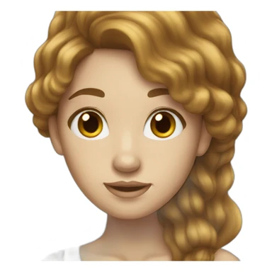 Brown-hair-white-mermaid sticker