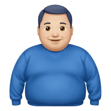 fat man wearing blue sweatshirt sticker