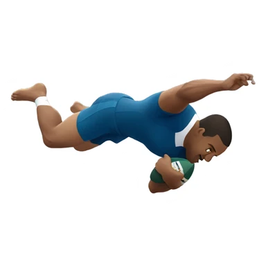 Rugby player diving with shorts sticker