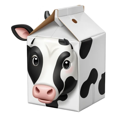 Milk Carton with black and white cow spots on it sticker