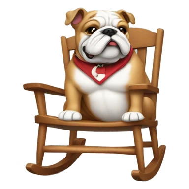 Bulldog sitting in rocking chair  sticker
