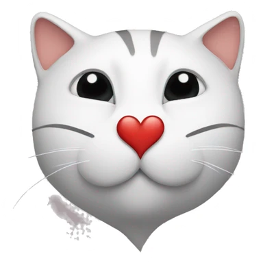 A heart with a cat's nose sticker