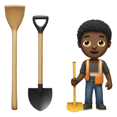 Black man with shovel sticker