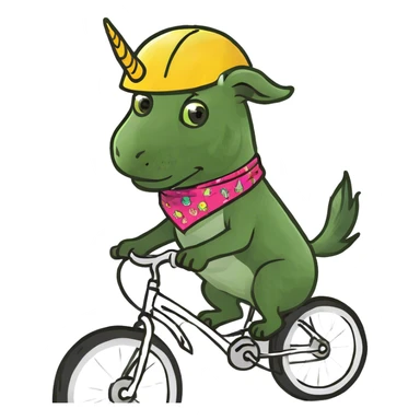 Unicorn dog riding a bicycle  sticker