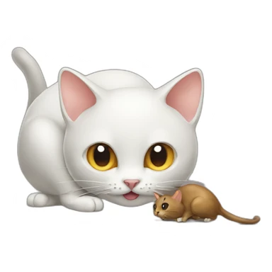 Cat eating a mouse who poop sticker