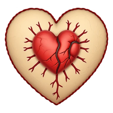 heart with a stitched scar sticker