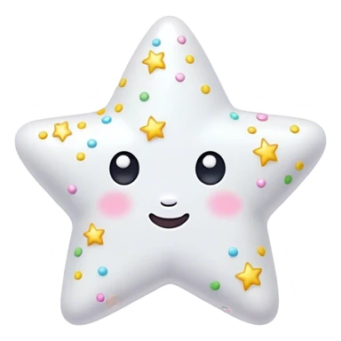 little pure white and cute star with shining sprinkles sticker