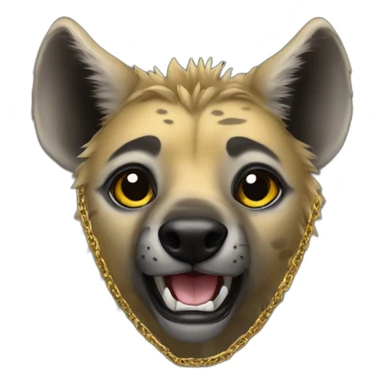 hyena wearing a hoodie and gold chain sticker