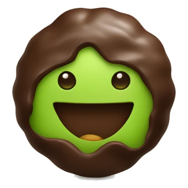 chocolate with green pistachio filling inside sticker