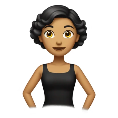 Chica morena vestido negro sticker