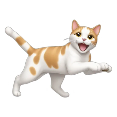 Lunging cat sticker