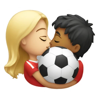 kissing a soccerball sticker