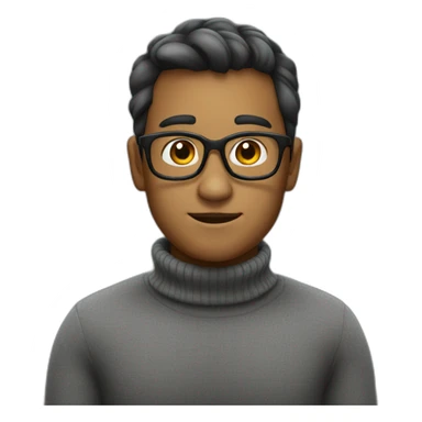 Nerd with gray turtleneck  sticker