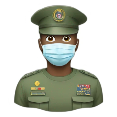 a military face in a Medical masks sticker
