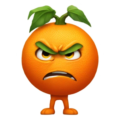 Angry orange with muscular arms sticker