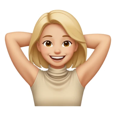girl putting arms around her neck laughing sticker