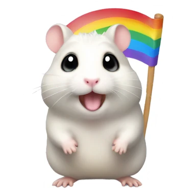 hamster wih a rainbo sticker