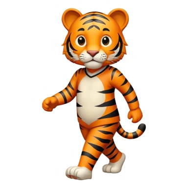 anthropomorphised tiger in leisure wear walking upright sticker