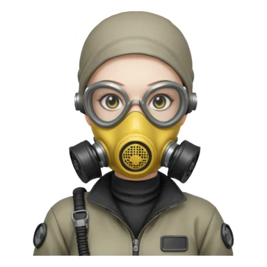 cyberpunk gasmask girl programmer bald sticker