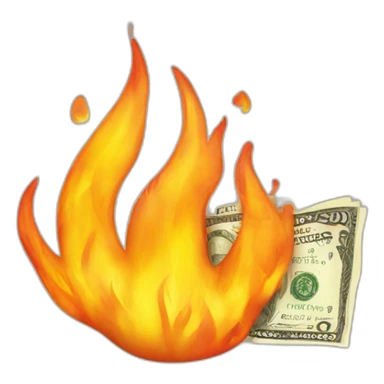 Money on fire sticker