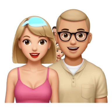 bad bunny, taylor swift singing together sticker