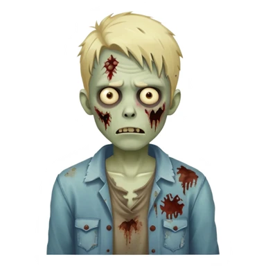 male zombie with blonde hair sticker