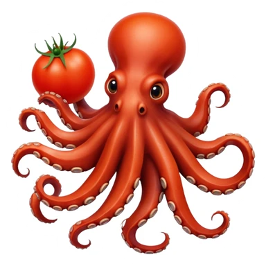 Octopus with some tomatoes  sticker