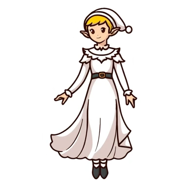 elegant female elf with feminine features, beautiful dress, graceful posture sticker