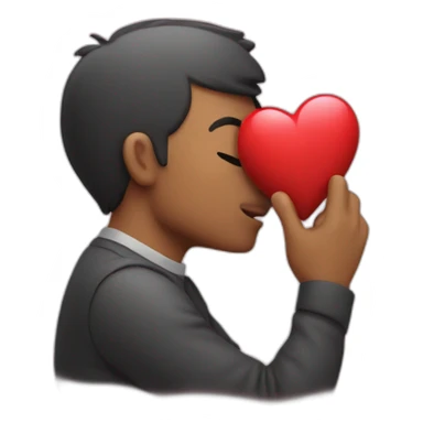 Kissing man with heart beside him sticker