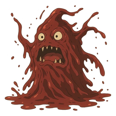 ghibli style shapeshifting bloody monster made of blood sticker