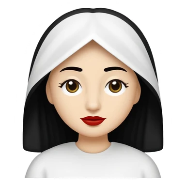 vull un perosnatge estil bimoji que sigui com una nimfa bella i fantasmal amb túniques blanques. Té la pell blanca com el guix, cabell platejat, un nas llarg, ulls negres grans i llavis carmesí. sticker