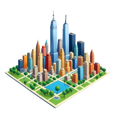 3d citymap of new york sticker