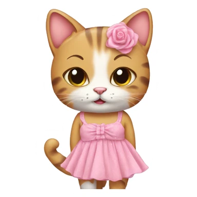 cat with dress pink cute sticker