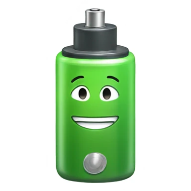 Little bit Smiling Green battery  sticker