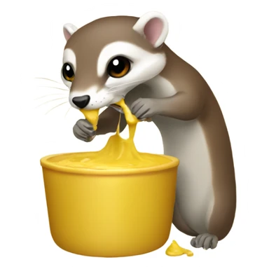 weasel drinking mustard sticker