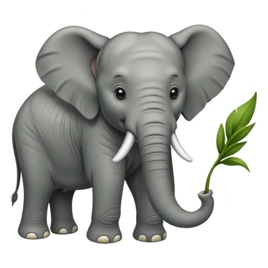 Elephant eating grass sticker
