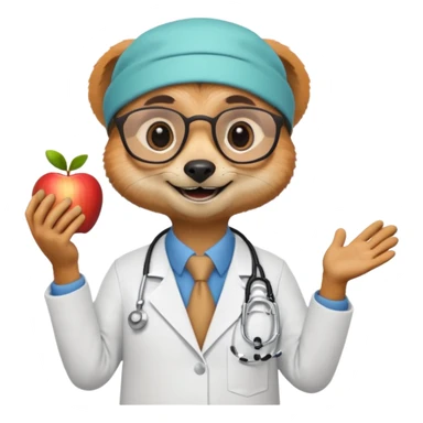 un suricate médecin très très heureux (reproduire les memoji d'apple) sticker
