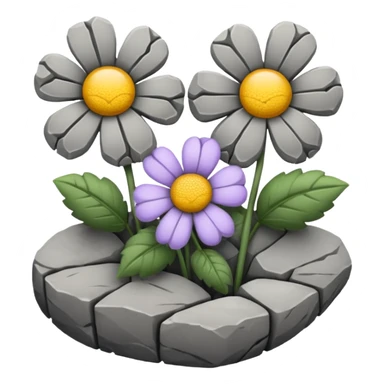 flowers made of stone sticker