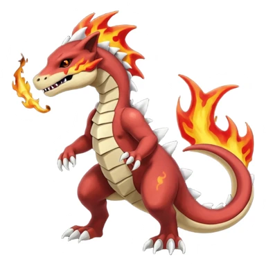 Black and magmatic Marowak-Cubone-Salandit-Charmeleon-fusion (full body) sticker