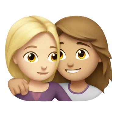 brown haired boy hugging fat blonde girl sticker