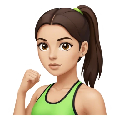 Sporty spice with dark brown hair in pony tail sticker