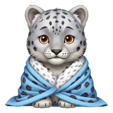 Shivering snow leopard with blanket sticker