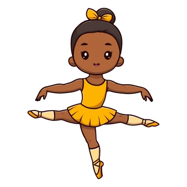 dark-skinned ballerina wearing golden outfit sticker