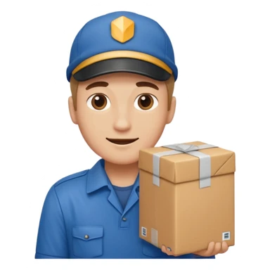 van driver with parcel,Delivery Crew sticker