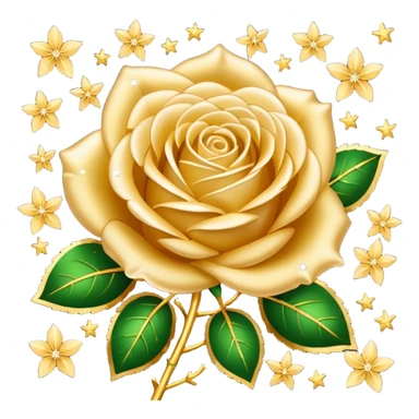 Roses glittering in gold with stars sticker