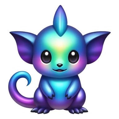  Iridescent gradient black dark fakemon-creature  sticker